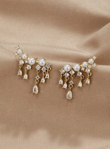 Golden Pearl Tassel Earrings