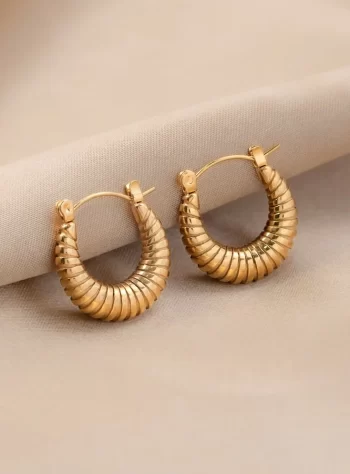Golden Mia Croissant Hoop Earrings