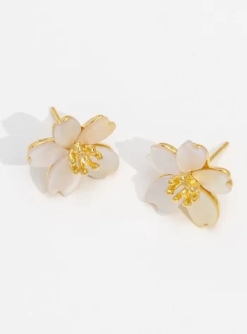Dahlia Shell Flower Earrings