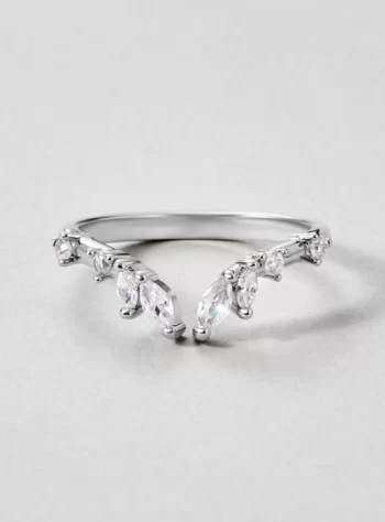 Lily Crystal Silver Vine Ring
