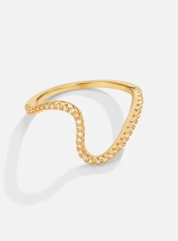 Swirl Curve Crystal Ring