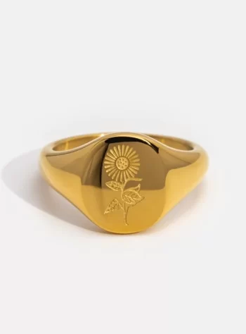18K Gold Sunflower Ring
