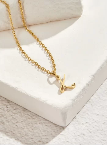 Gold Letter Heart Necklace