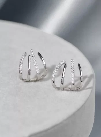 Layla Crystal & Silver Claw Earrings