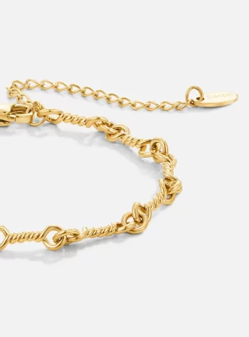 Figaro Gold Knot Chain Bracelet