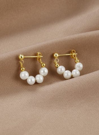 Celine Pearl Hoop Earrings