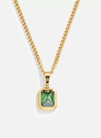 Monet Green Crystal Pendant Necklace