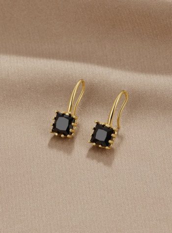 Piper Black Crystal Drop Earrings