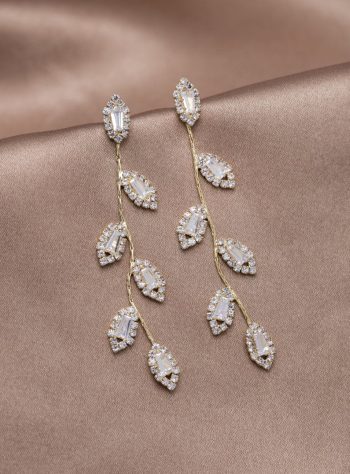 Gold Plated Crystal Vine Earrings