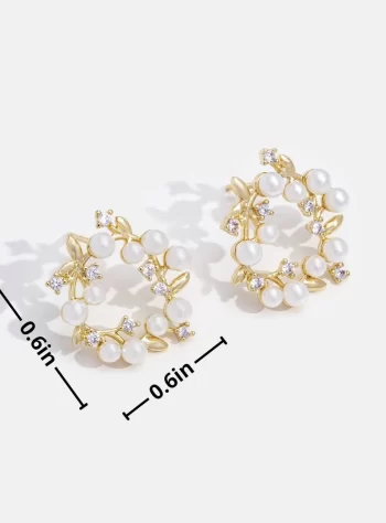 Pearl & Crystal Wreath Earrings