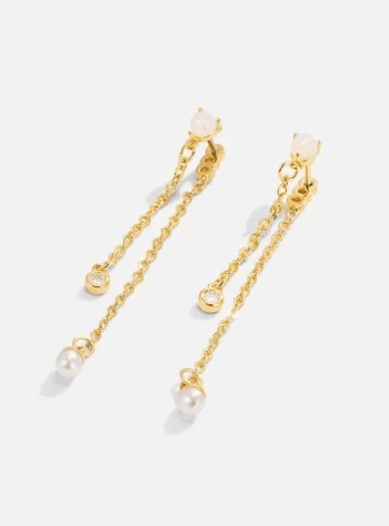 Pearl & Crystal Double Drop Earrings