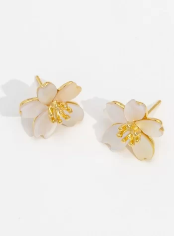 Dahlia Shell Flower Earrings