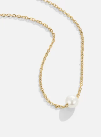 Solitaire Gold Pearl Necklace