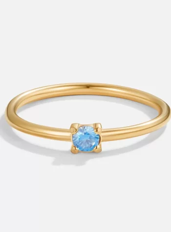 March Birthstone 18K Gold Ring