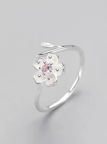 Sterling Silver Plum Blossom Ring