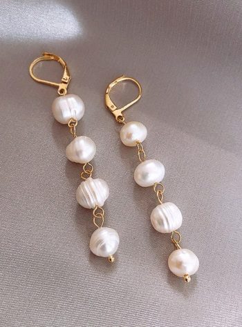 Golden Freshwater Pearl Earrings