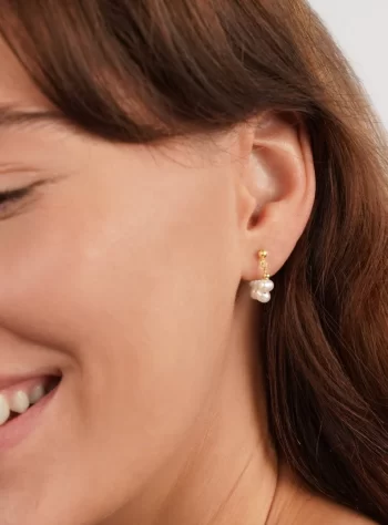 Celine Pearl Hoop Earrings